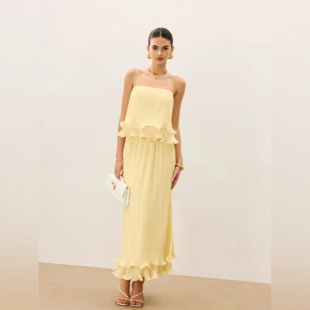Commense Pleated Layered Ruffle Skirt Set - Picture 4 of 13